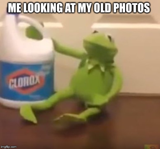 Kermit Suicide | ME LOOKING AT MY OLD PHOTOS | image tagged in kermit suicide | made w/ Imgflip meme maker