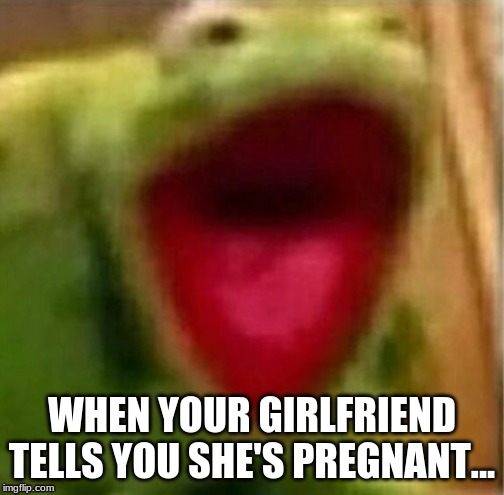 WHEN YOUR GIRLFRIEND TELLS YOU SHE'S PREGNANT... | image tagged in funny memes | made w/ Imgflip meme maker