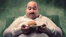 Fat man with burger Blank Meme Template