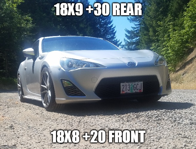 18X9 +30 REAR; 18X8 +20 FRONT | made w/ Imgflip meme maker
