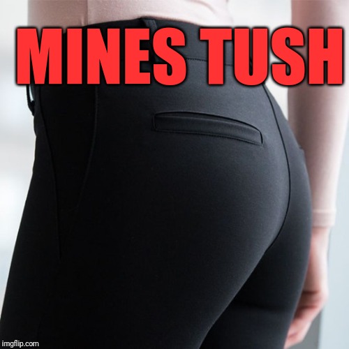 woman's butt | MINES TUSH | image tagged in woman's butt | made w/ Imgflip meme maker
