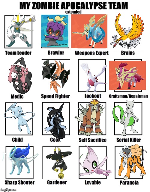 My shiny legendary and mythical Pokémon team!/ team shining legends! | image tagged in my zombie apocalypse team,pokemon | made w/ Imgflip meme maker