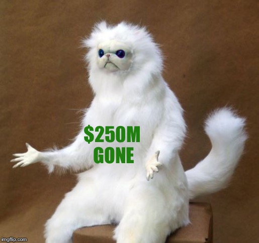 Persian white monkey | $250M
 GONE | image tagged in persian white monkey | made w/ Imgflip meme maker