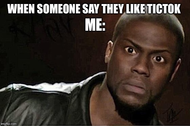 Kevin Hart | ME:; WHEN SOMEONE SAY THEY LIKE TICTOK | image tagged in memes,kevin hart | made w/ Imgflip meme maker