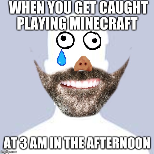 Blank Facebook Profile Picture | WHEN YOU GET CAUGHT PLAYING MINECRAFT; AT 3 AM IN THE AFTERNOON | image tagged in blank facebook profile picture | made w/ Imgflip meme maker