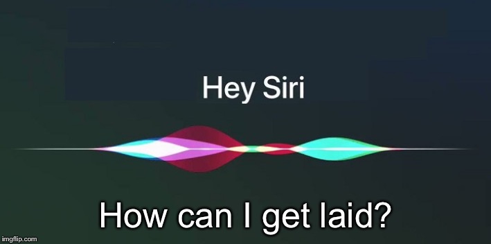 Hey Siri! | How can I get laid? | image tagged in hey siri | made w/ Imgflip meme maker