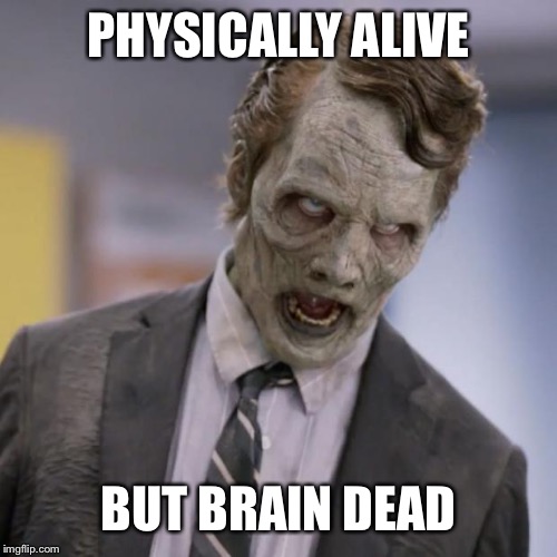 Sprint Zombie | PHYSICALLY ALIVE BUT BRAIN DEAD | image tagged in sprint zombie | made w/ Imgflip meme maker