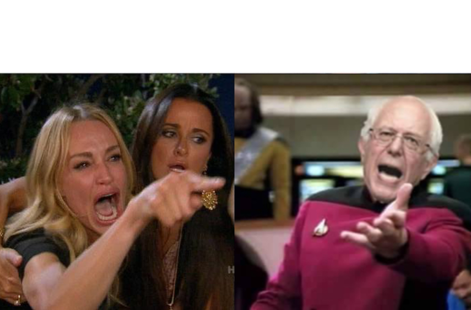 Woman yelling at Bernie Picard Blank Meme Template