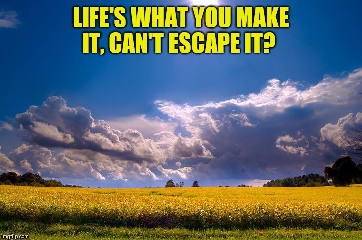 How responsible are we for our own happiness? | LIFE'S WHAT YOU MAKE IT, CAN'T ESCAPE IT? | image tagged in talk talk,life is for the living,mark hollis,are you living or just existing | made w/ Imgflip meme maker