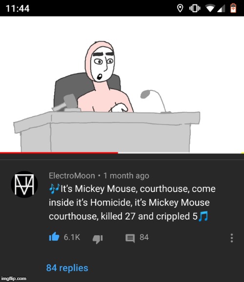 Mickey Mouse Courthouse | image tagged in pink guy,mickey mouse | made w/ Imgflip meme maker
