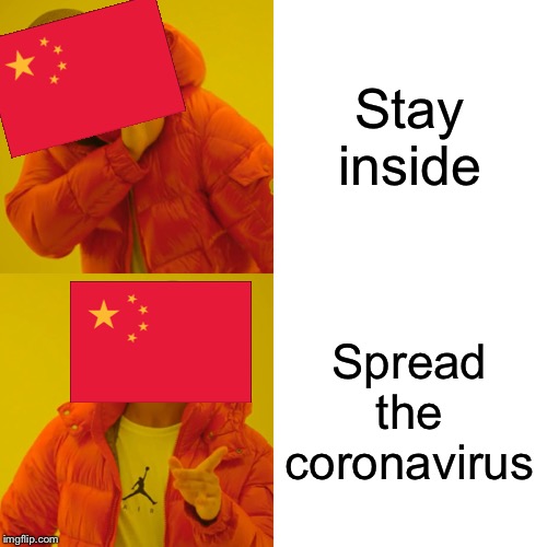 Coronavirus Meme By Tyresse U. | Stay inside; Spread the coronavirus | image tagged in memes,drake hotline bling | made w/ Imgflip meme maker