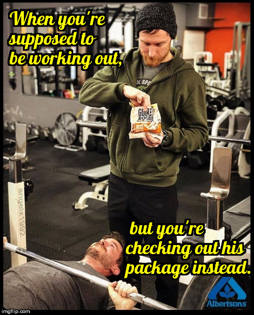 image tagged in lgbtq,bros,weight lifting,chips,gym,advertising | made w/ Imgflip meme maker