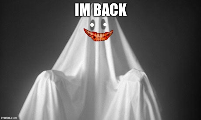 Ghost | IM BACK | image tagged in ghost | made w/ Imgflip meme maker