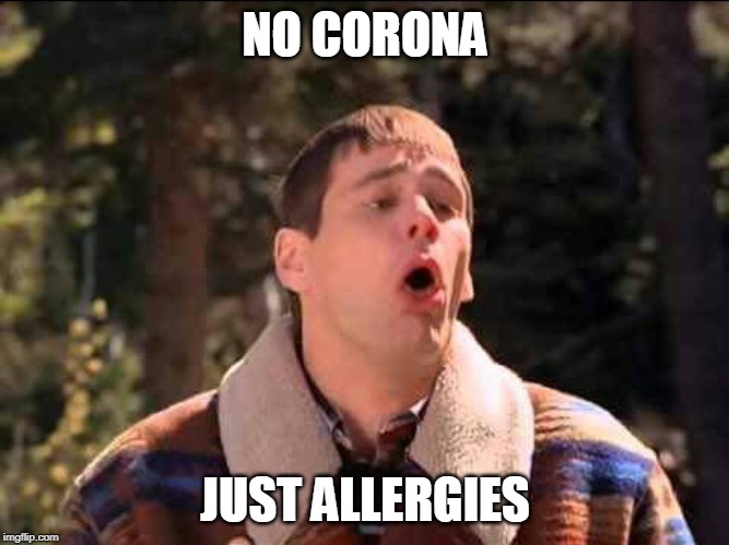 sick | NO CORONA; JUST ALLERGIES | image tagged in sick,Austin | made w/ Imgflip meme maker