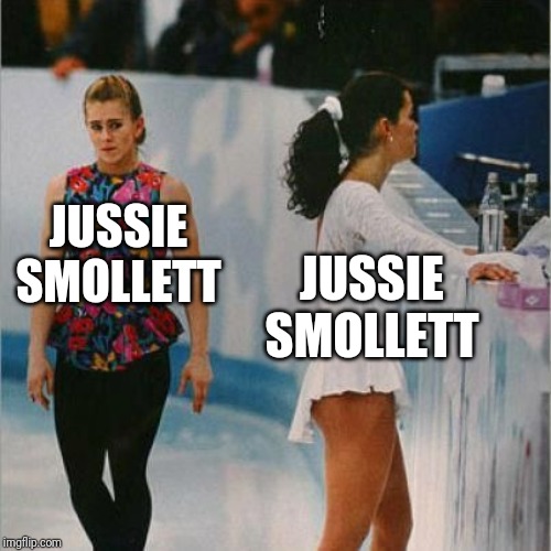 His own worst enemy |  JUSSIE SMOLLETT; JUSSIE SMOLLETT | image tagged in jussie smollett,ice skating | made w/ Imgflip meme maker