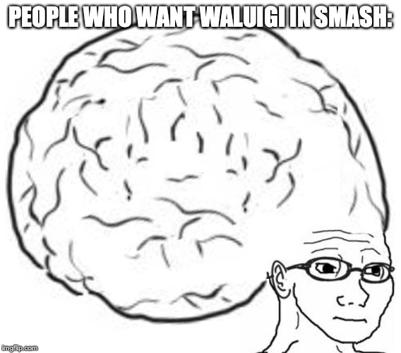 Big Brain | PEOPLE WHO WANT WALUIGI IN SMASH: | image tagged in big brain | made w/ Imgflip meme maker