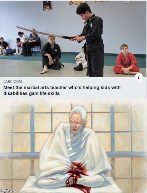 Seppuku | image tagged in dark humor | made w/ Imgflip meme maker