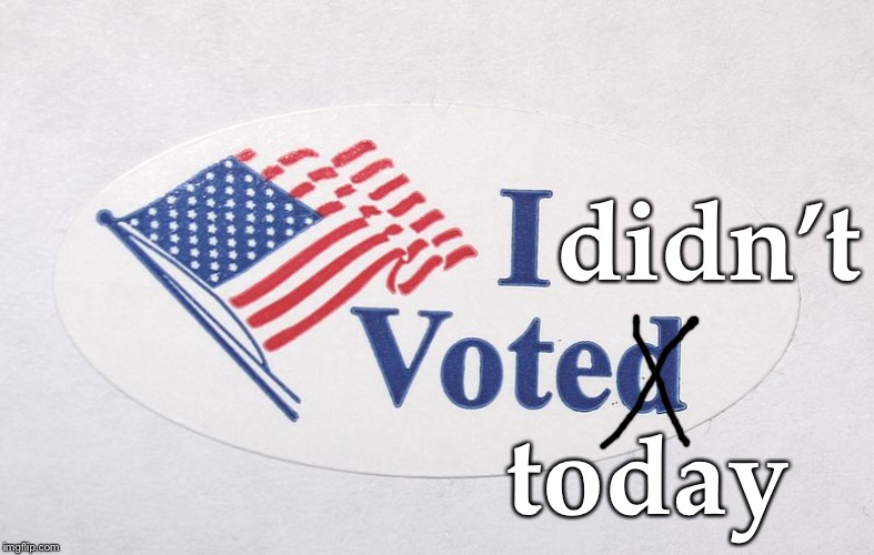 I doesn’t matter anyways anymore these days | didn’t; today | image tagged in vote,election,primary | made w/ Imgflip meme maker