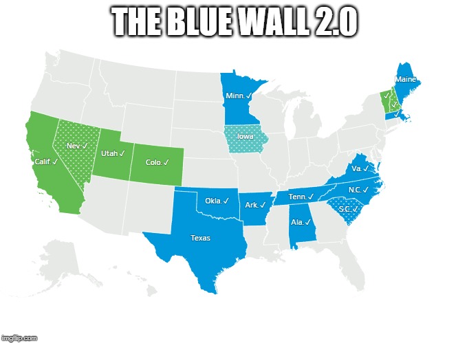 THE BLUE WALL 2.0 | image tagged in Enough_Sanders_Spam | made w/ Imgflip meme maker