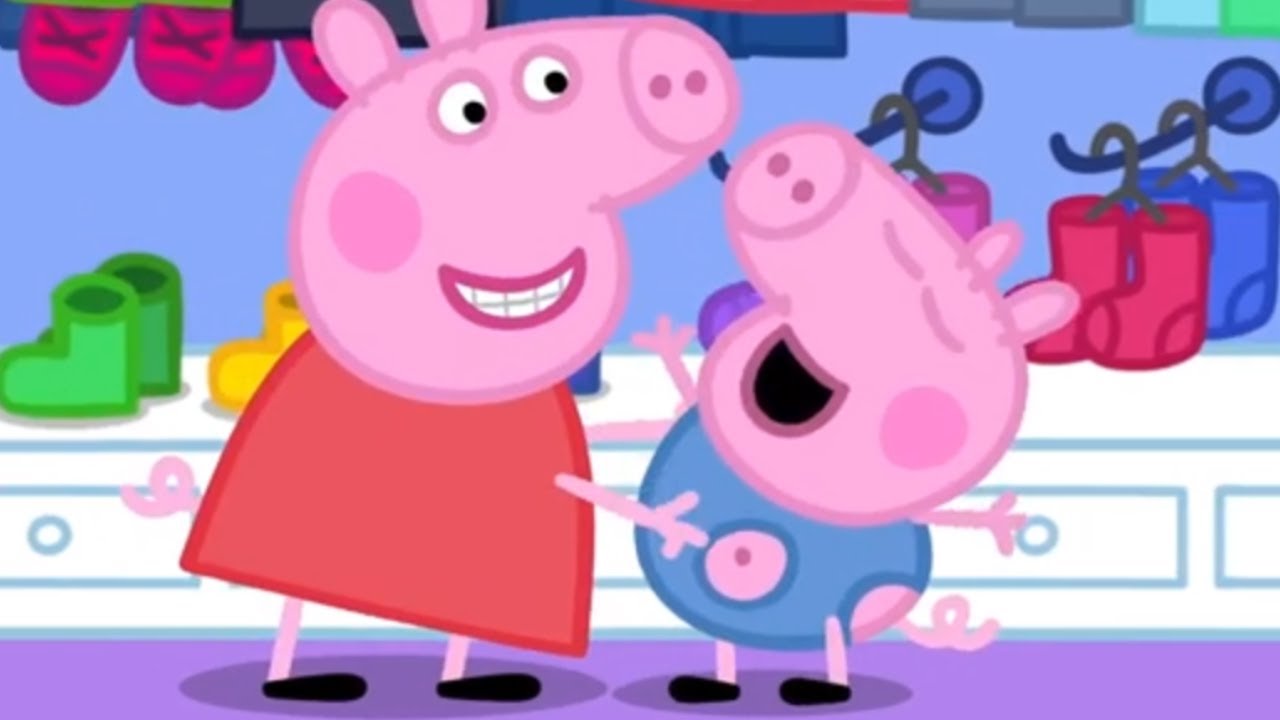 High Quality Peppa ang george be popping Blank Meme Template