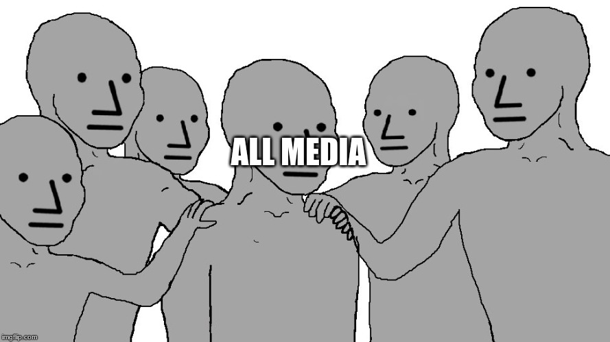 NPC Wojack | ALL MEDIA | image tagged in npc wojack | made w/ Imgflip meme maker