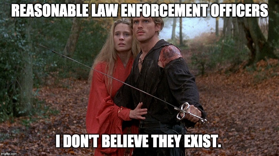 REASONABLE LAW ENFORCEMENT OFFICERS; I DON'T BELIEVE THEY EXIST. | made w/ Imgflip meme maker