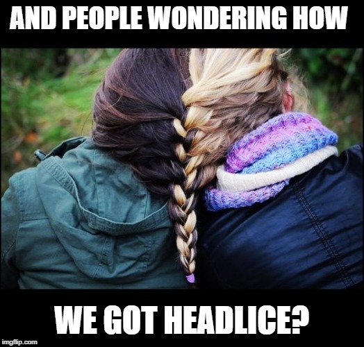 AND PEOPLE WONDERING HOW; WE GOT HEADLICE? | image tagged in wtf,hair,seriously | made w/ Imgflip meme maker