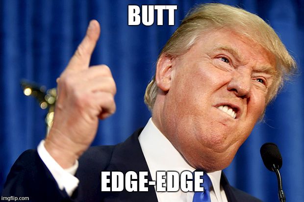 Donald Trump | BUTT EDGE-EDGE | image tagged in donald trump | made w/ Imgflip meme maker
