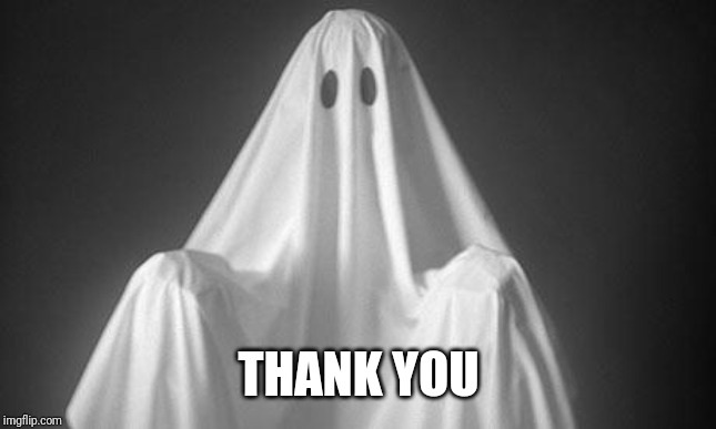 Ghost | THANK YOU | image tagged in ghost | made w/ Imgflip meme maker
