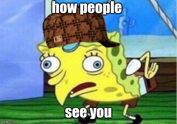 Mocking Spongebob | how people; see you | image tagged in memes,mocking spongebob | made w/ Imgflip meme maker