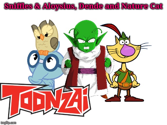 Sniffles & Aloysius, Dende and Nature Cat (HTF Crossover) | Sniffles & Aloysius, Dende and Nature Cat | image tagged in blank white template,nature cat,toonzai,happy tree friends,dende,crossover | made w/ Imgflip meme maker