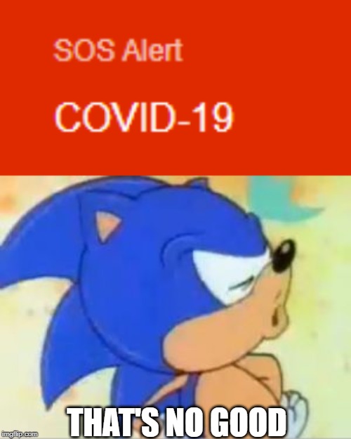 This is not good..... | THAT'S NO GOOD | image tagged in sonic that's no good,coronavirus,emergency | made w/ Imgflip meme maker