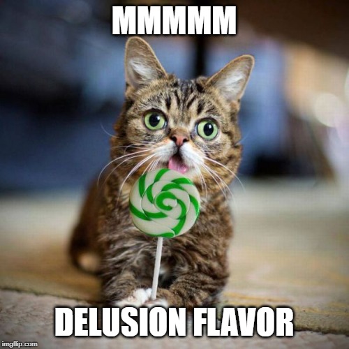 Lollipop  | MMMMM DELUSION FLAVOR | image tagged in lollipop | made w/ Imgflip meme maker