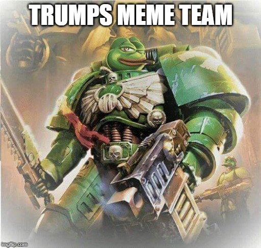 Trumps Meme team member | TRUMPS MEME TEAM | image tagged in warhammer pepe | made w/ Imgflip meme maker