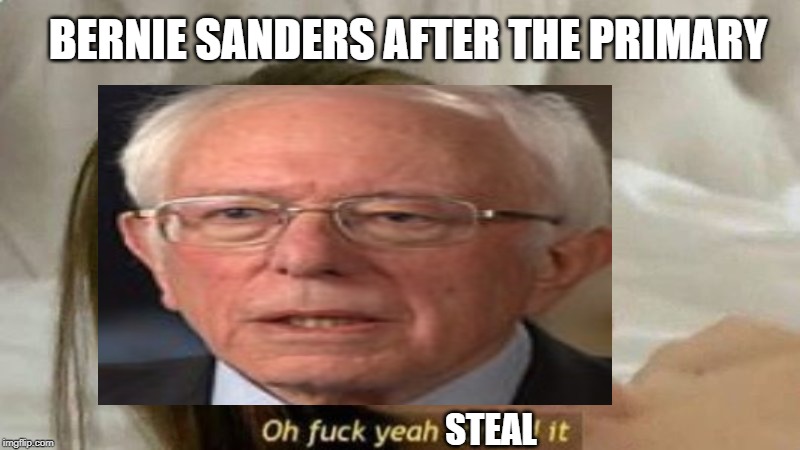 Bernie Lost | BERNIE SANDERS AFTER THE PRIMARY; STEAL | image tagged in dnc,bernie sanders,spread it,election 2020 | made w/ Imgflip meme maker