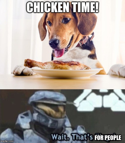 CHICKEN TIME! FOR PEOPLE | image tagged in wait thats illegal | made w/ Imgflip meme maker