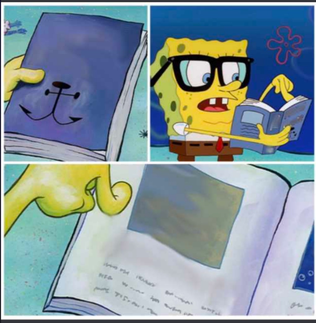 Spongebob book Blank Meme Template