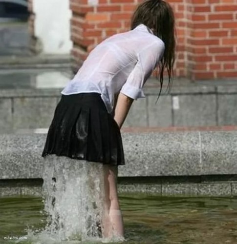 Girl in the Fountain Blank Meme Template