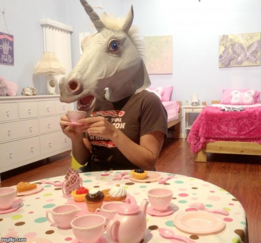 Unicorn Tea Party | image tagged in unicorn tea party | made w/ Imgflip meme maker