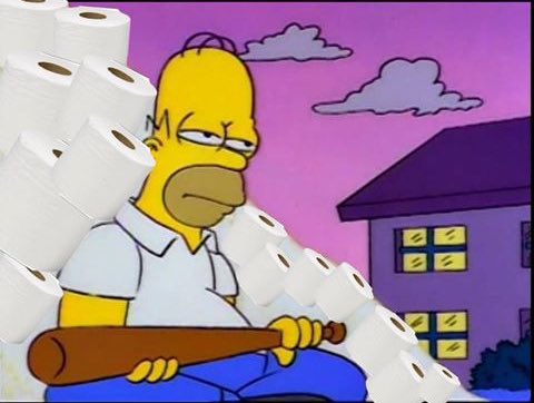 Homer Simpson toilet paper Blank Meme Template