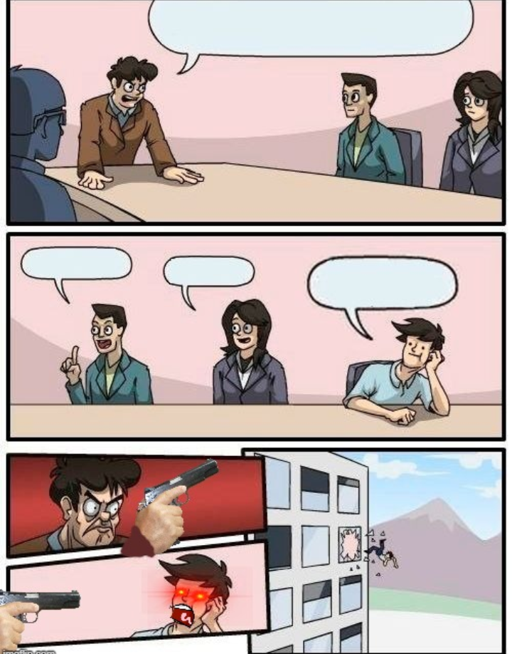 Boardroom murder suggestion Blank Meme Template