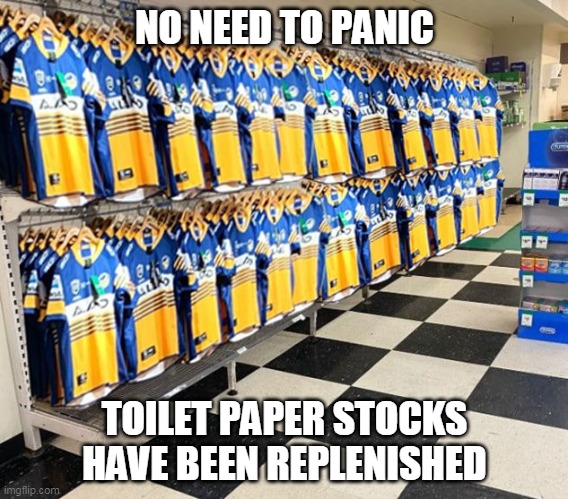 NO NEED TO PANIC; TOILET PAPER STOCKS HAVE BEEN REPLENISHED | image tagged in toiletpapercrisis | made w/ Imgflip meme maker
