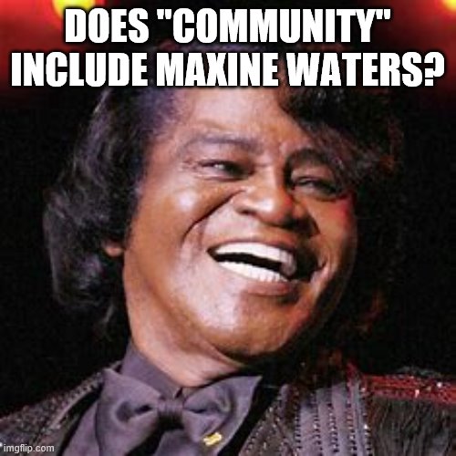 DOES "COMMUNITY" INCLUDE MAXINE WATERS? | made w/ Imgflip meme maker