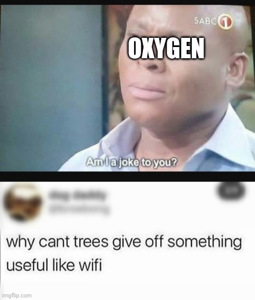 OXYGEN | image tagged in am i a joke to you | made w/ Imgflip meme maker