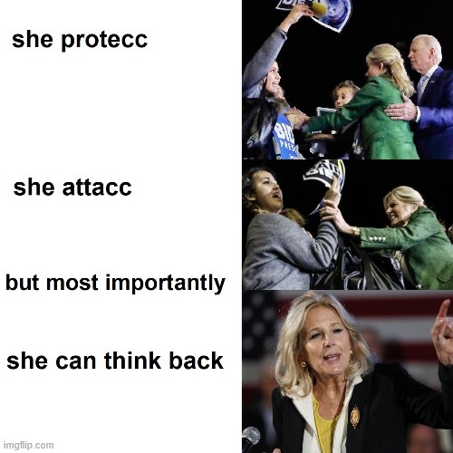 Maybe the dems should nominate Jill Biden | . | image tagged in memes,jill biden,he protec | made w/ Imgflip meme maker
