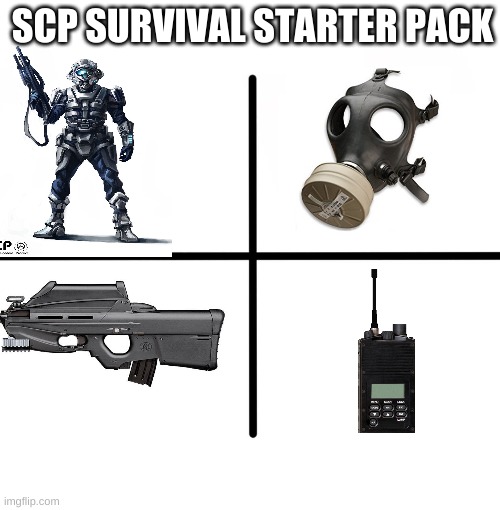 Blank Starter Pack | SCP SURVIVAL STARTER PACK | image tagged in memes,blank starter pack | made w/ Imgflip meme maker