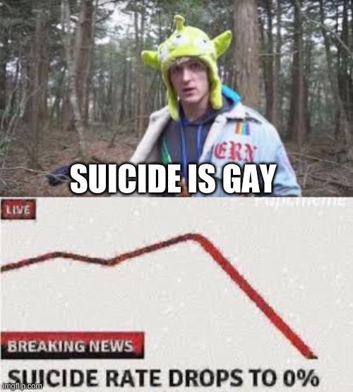 SUICIDE IS GAY | image tagged in fun | made w/ Imgflip meme maker