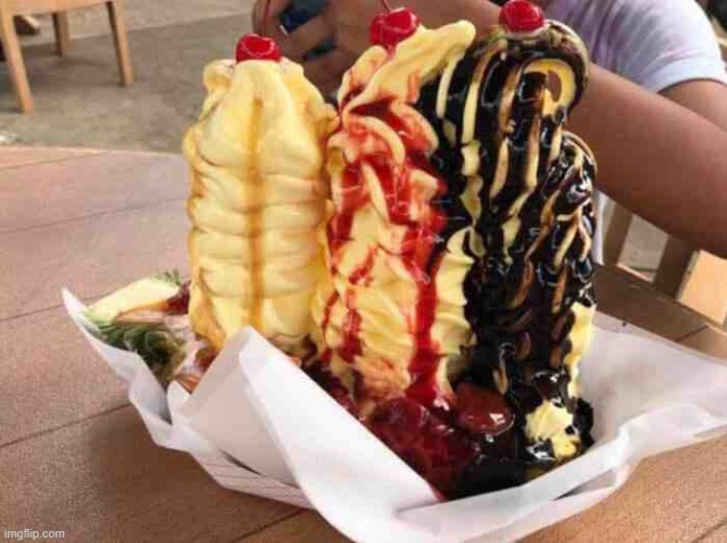 Pineapple Split filled with pineapple soft serve | made w/ Imgflip meme maker