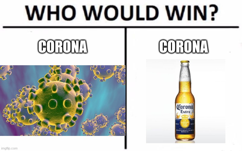 Who Would Win? | CORONA; CORONA | image tagged in memes,who would win | made w/ Imgflip meme maker