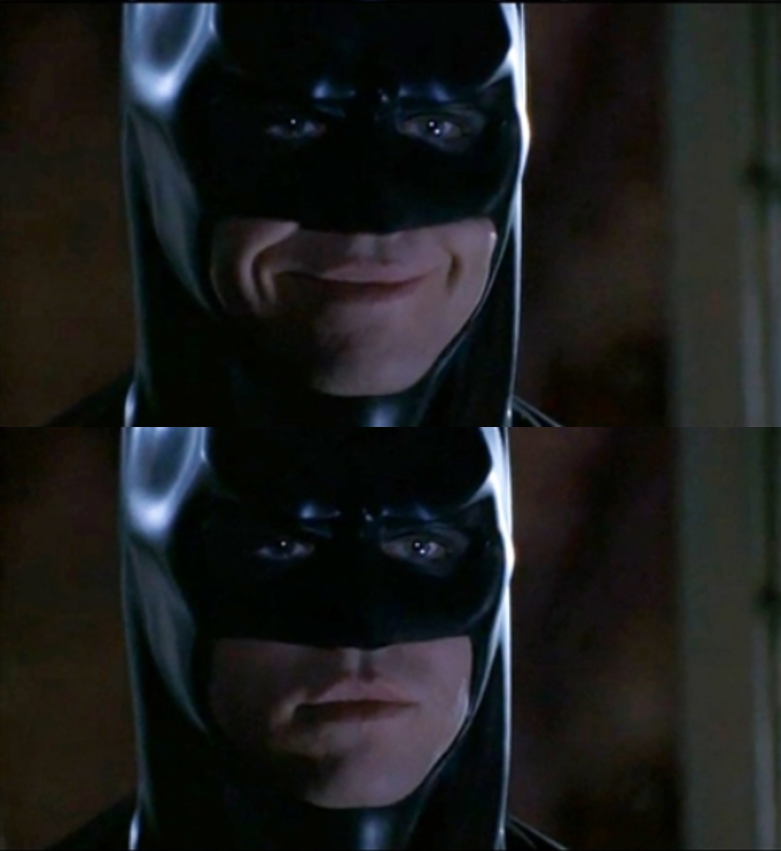 Batman Smile to Serious Blank Meme Template
